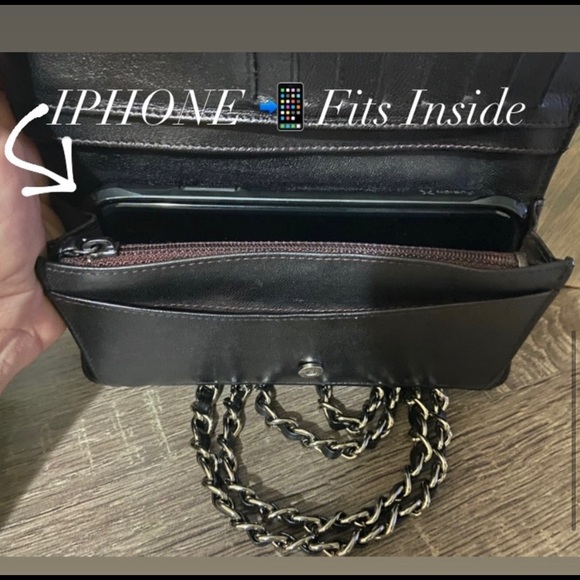 ⛓🖤 Chanel Quilted Wallet Matelasse Crossbody Black Shoulder Style Bag Chain - Picture 5 of 10